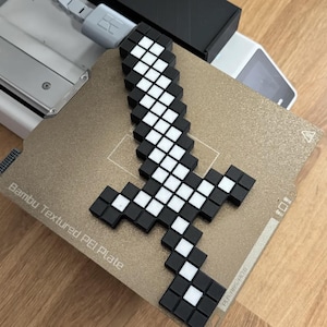 3D Printed Pixel Sword – Minecraft-Inspired