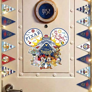 Personalized Pixar Day At Sea Magnet, Custom  Fantasy Door Decor, Toy Story Mickey Friends Cabin Sign, 2026 Family Cruise Trip Gift