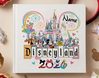 Personalized Theme Park Autograph Book, Mickey and Friends Signatures Book, Custom Disneyland Boardbook, Magic Kingdom Family Vacation Gift