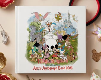 Personalized Mickey and Friends WDW Autograph Book, Family Trip Autograph Book,  2026 Trip Memory Book