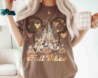 Comfort Colors Mickey and Friends Autumn Shirt, Disneyland Fall Vibes Tee, Disney Family Halloween Trip Shirt, Magic Pumpkin Boo Spooky Tee