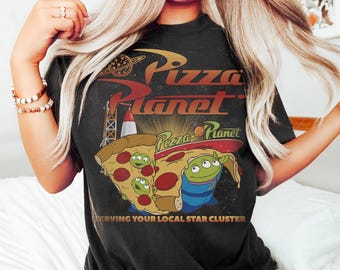 Vintage Pizza Planet Toy Story shirt, Aliens Pizza planet Tee, WDW Disneyland Toy Story land trip shirt, Pizza lover Tee, Kid & Adult shirts