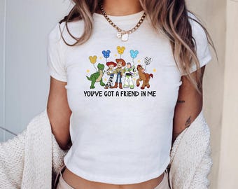 Toy Story Baby Tee Crop Top, Buzz Lightyear Woody Jessie Bo Peep Toy Story Best Friends Trip 1995, Disney Girl Trip Croptop Women Tee