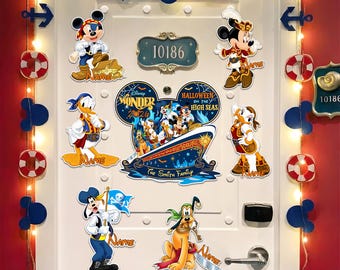 Custom Pirate Cruise Magnet, Personalized Halloween On High Seas, Family Trip Door Decor, Spooky Ship, Magic Dream Wonder, Autumn Voyage
