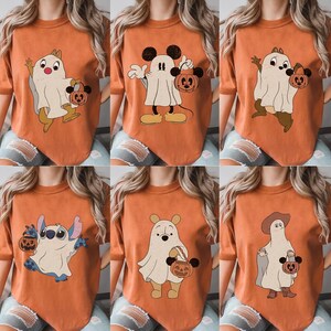Retro Customize Disney Characters Halloween Shirt, Mickey Ghost Shirts, Mickey&#39;s Not So Scary Halloween Party, Disney Halloween Trip Shirt