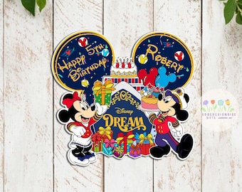 Happy Birthday Mickey & Minnie Ship Magnet, Disney Cruise Door Magnet, Happy Birthday Magnet, Disney Cruise Ship Birthday Magnet