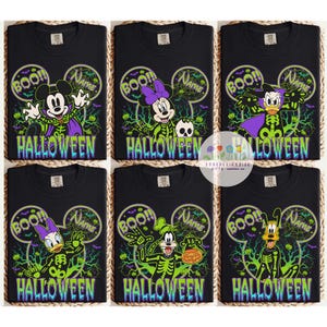 Disney Halloween All Characters Shirt Mickey And Friends Halloween Shirt Halloween Party Shirt Disney Family Halloween Shirt Mickey Skeleton