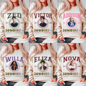 Custom Disney Zombies 4 Shirt, Dawn of the Vampires Tee, Addison Eliza Nova Victor Willa Zed T-shirt, Zombies 4 Family Group Matching Tee