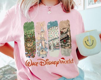 Comfort Colors Retro Walt  World Shirt, Magic Kingdom Epcot Hollywood Studios Animal Kingdom Vintage Tee, Family Matching world