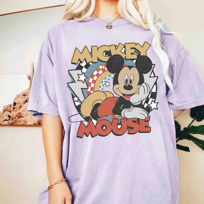 Retro Mickey Mouse Comfort Colors Shirt, Disney Mickey 90s Vintage T-Shirt, Mickey 1928 Shirt, Disney Trip Shirt, Checkered Mickey Shirt image 4