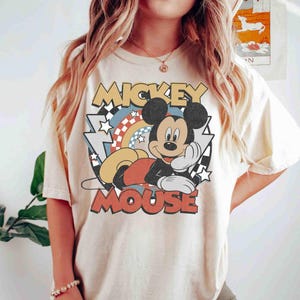 Retro Mickey Mouse Comfort Colors Shirt, Disney Mickey 90s Vintage T-Shirt, Mickey 1928 Shirt, Disney Trip Shirt, Checkered Mickey Shirt image 1