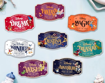 Custom Family Cruise Door Sign, Personalized Magical Ship Magnet, Wonder Dream Fantasy Wish Plaque, DCL Stateroom Trip Decor, Fish Extender