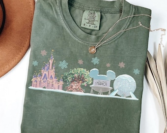 Comfort Colors Disney World Sweatshirt, Four Parks Holiday Shirt, Vintage Magic Kingdom, Epcot Christmas, Animal Kingdom, Hollywood Studios