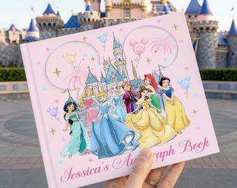 Custom Princess Autograph Book, Personalized Magic Castle Trip Journal, Girls Vacation Memory Keepsake, Fairy Tale Signature Album Planner