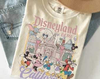 Retro California Est 1955 Shirt, Mickey And Friends Tee, Magical Kingdom Trip 2026, Comfort Colors Theme Park Outfit, Mouse Ears Vacations