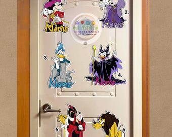Personalized Mickey & friends  Cruise Line Halloween Magnet, Halloween on the high seas 2025 magnet, Cruise door decor Villains Magnet