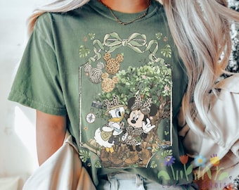 Retro Comfort Colors Disney Animal Kingdom Shirt, Coquette Tree of Life Leopard Balloon Shirt, Family Matching Walt Disney World Vacation