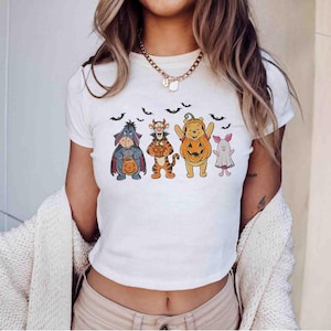 Vintage Winnie The Pooh Halloween Baby Tee Crop Top, Pooh & Co Est 1926 Baby Tee, Pooh and Friends Halloween Baby Tee, Pooh Halloween 2025