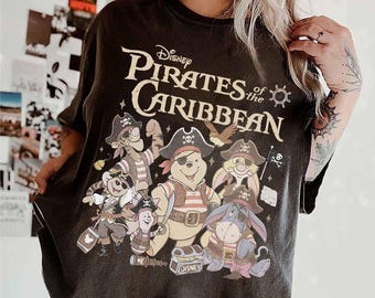 chemise vintage Winnie l'ourson Pirates des Caraïbes, WDW Disneyworld Yo ho Pirates life for me Chemises assorties pour la famille
