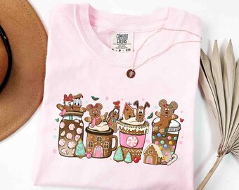 Mickey And Friends Drinks Christmas Coffee Latte Cup Sweater, Mickey's Very Merry Christmas Shirt, land Christmas Party Matching Gift