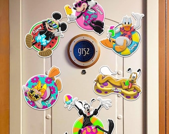 Personalized Mickey and Friends Cruise Door Magnet, Disney Cruise Line Custom Name Stateroom Decoration, Cruise Trip Magnet