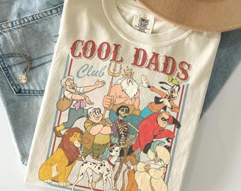 Cool Dads Club Shirt, Retro Disney Fathers Tee, Goofy Mufasa King Triton, Magic Kingdom Family Vacation Trip, Best Papa Gifts Mens Clothing