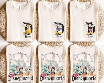Personalized Mickey And Friends Tee, Custom Name Disneyworld Shirt, Retro Family Trip, Vintage Magical Kingdom, 1971 Disney Castle Vacation.