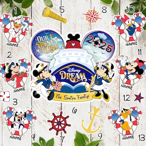 Our 1st Disney Cruise magnet, Mickey & friends Toy Story Princess Stitch Disney cruise line magnet, Family 1st Cruise vacation door magnet