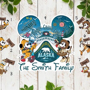 Personalized Disney Alaska Cruise magnet, Mickey & friends Disney Cruise Line magnet, Disney Wonder Family cruise door magnet decorations