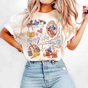 Walt Disney Fantasia Mickey Watercolor T-Shirt , Fantasia Mickey Shirt, Disneyland Family Matching Shirt, WDW Tee, Mickey Sorcerer T-Shirt