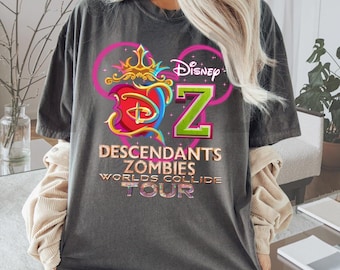 Disney Descendants Zombies World Collide Tour Logo Mickey Head T-Shirt, Disney Summer Tour Shirt, Zombies Tour Music Festival Matching Shirt