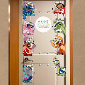 Personalised Stitch Disney Cruise Magnet, Lilo & Stitch Ohana Family Summer Door Decor, Cruise Ship Stateroom Magnet, Disney Gift