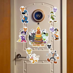 Personalized Mickey and Friends Birthday Halloween on the High Seas Disney Cruise Magnet, Halloween Party Family Cruise Ship Stateroom Door