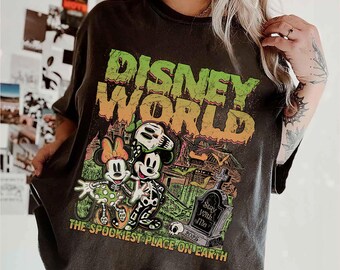 Retro 2025 Halloween world Shirt, Mickey Minnie Skeleton Halloween Shirt, world Halloween Shirt,  Halloween Matching Shirt