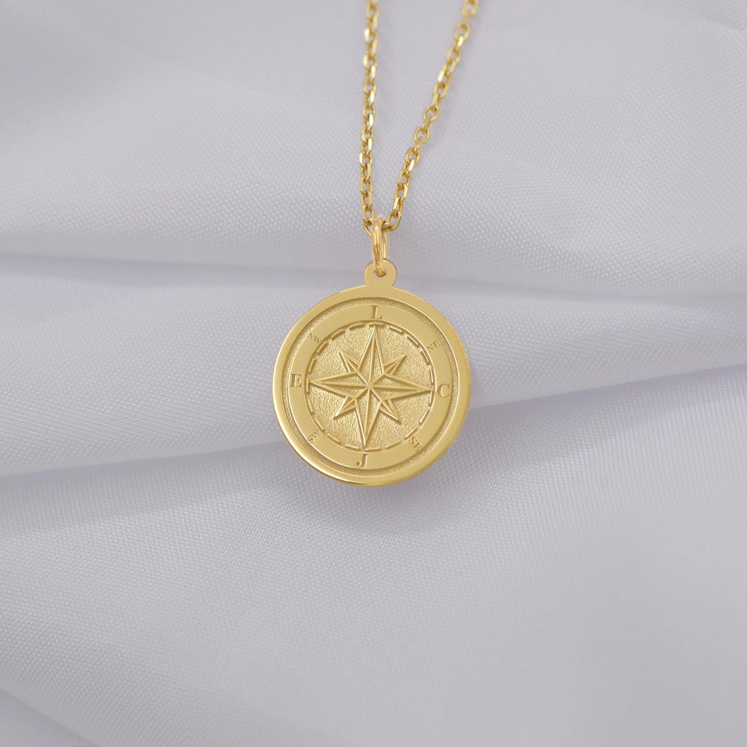 14K Solid Gold Compass Pendant – Law Order SVU Inspired