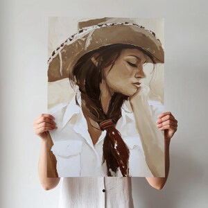 DIGITAL DOWNLOAD Western Cowgirl Wall Art, Rustic Cowboy Print, Country Girl Canvas, Farmhouse Western Decor, Rodeo Wall Art, VintageCowgirl