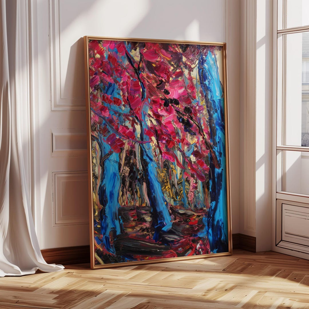 Neo-expressionist Forest Landscape Art: Vibrant Brushstrokes (digital ...