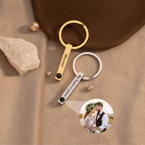 Personalisierter Schlüsselbund mit Foto im Inneren, personalisierter Fotoprojektionsschlüsselbund, Geschenk für ihn sie, Vatertagsgeschenk, Geschenk für Ehemann und Freund