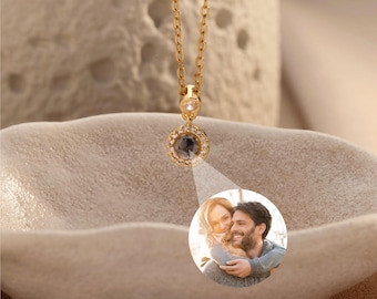 Personalized Photo Projection Necklace, Memorial Photo Pendant, Picture Projection Charm, Anniversary Gifts, Mom Necklace, Gift for Her
