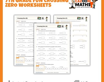 Spaß Crossing Zero Arbeitsblätter | Klasse 7 Rationale Zahlenrechnen | CCSS ausgerichtete mathematische Praxis