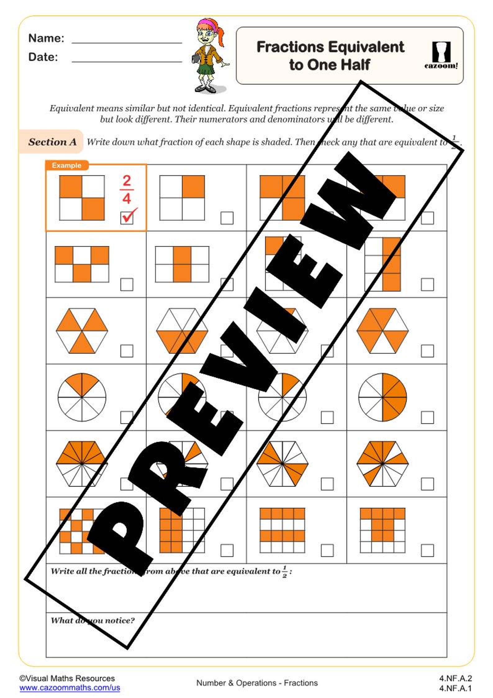 4th Grade Equivalent Fractions Worksheet | Printable Math Worksheets ...