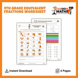 4th Grade Equivalent Fractions Worksheets with Answers | Printable 4th Grade Math Practice & Learning PDF | CCSS Aligned Math