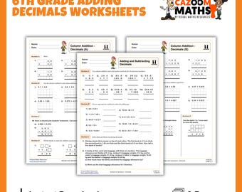 Adding Decimals Worksheets | 6th Grade Math Practice | CCSS Aligned & Boost Skills and Confidence