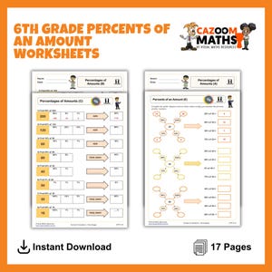6th Grade Percents Worksheets | Percents of an Amount Activities | CCSS Aligned Math Practice