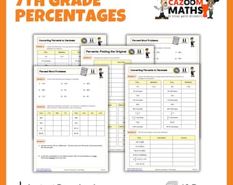 7th Grade Percentages Worksheet Pack with Answers | 7th Grade Math PDF Download