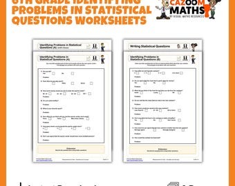 Identifying Problems in Statistical Questions Worksheets | 6th Grade CCSS Math Activities & Practice