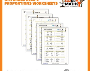 Fun Recipe Worksheets for 6th Grade Proportions | CCSS Aligned Math Activities & Learning Tools