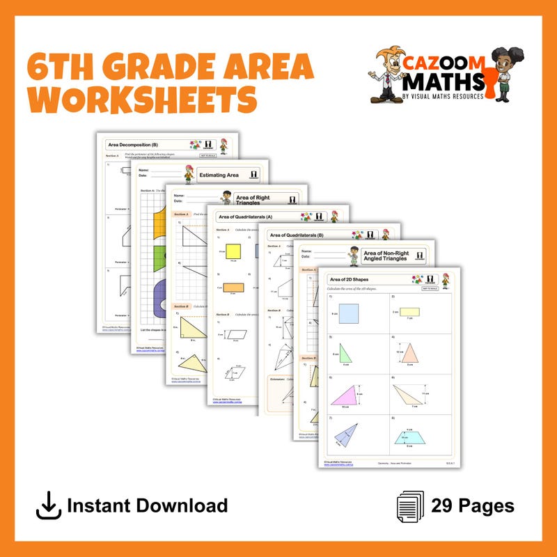 Area of Shape Worksheet Etsy Area of Shape Worksheet Etsy