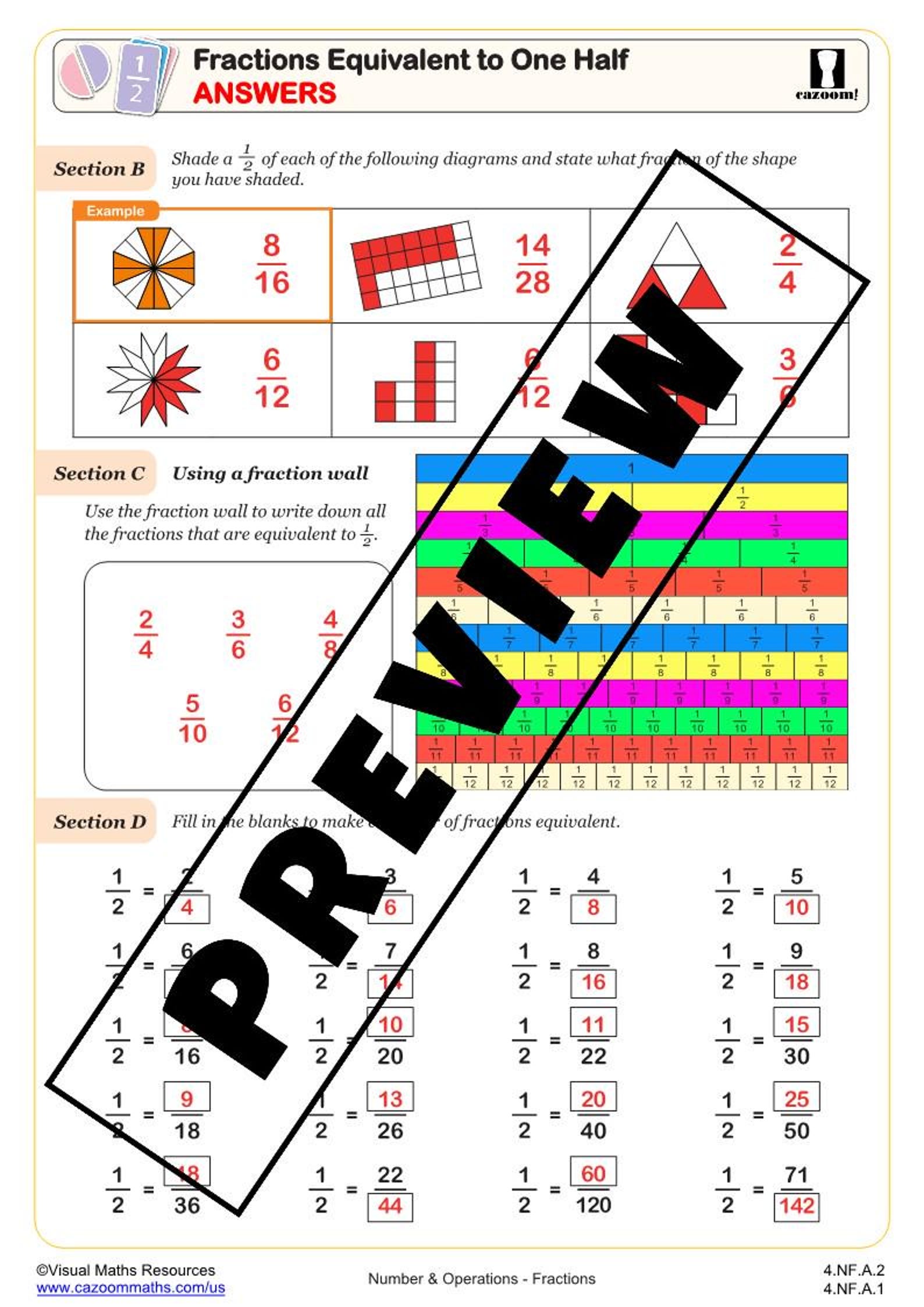 4th Grade Equivalent Fractions Worksheet | Printable Math Worksheets ...