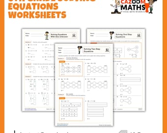 Solving Equations Worksheets for 6th Grade Algebra | CCSS Aligned Math Practice | Easy & Engaging Problem Sets